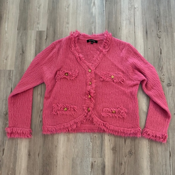 Pink Sweater Jacket Size Large - Picture 1 of 3